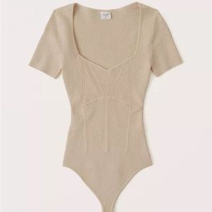 Abercrombie Corset-Inspired Short-Sleeve Bodysuit